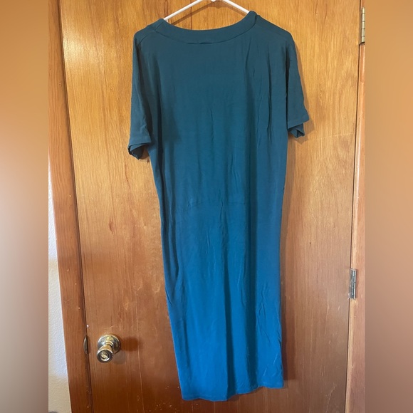 Teal midi t-shirt dress - size XS, fit up to medium - Picture 5 of 6